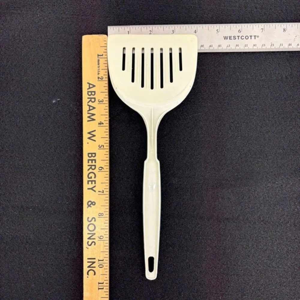 VTG Nylon EKCO USA 7 Slotted Spatula Turner‎ Kitchen Utensil White 4in Wide